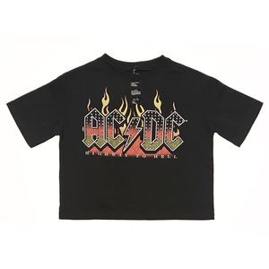 AC/DC Women’s Black Graphic Cropped T-Shirt NWT